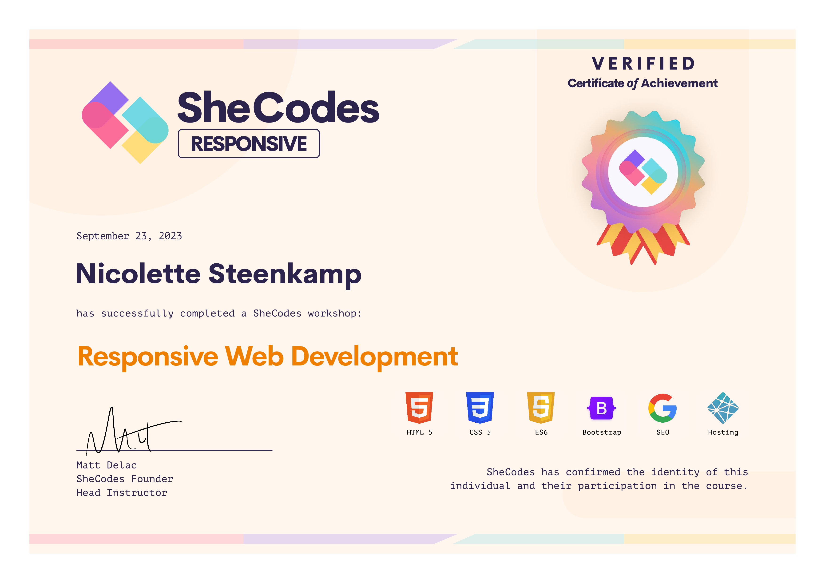 Responsive Web Development Certificate